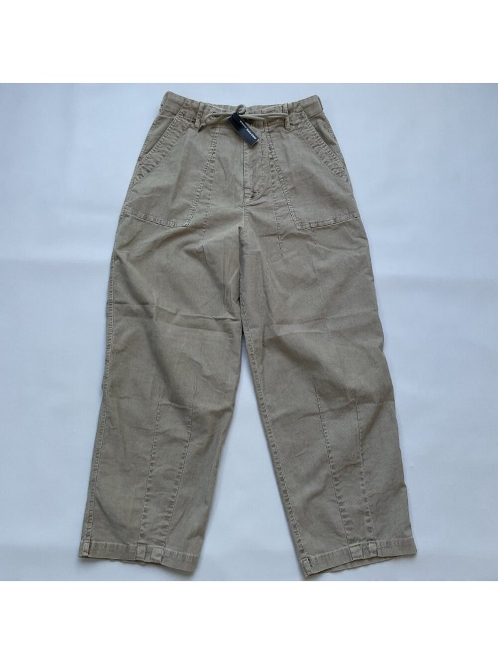 $395 James Perse Women’s Relaxed Corduroy Barrel Leg Pants In Beige Size 27